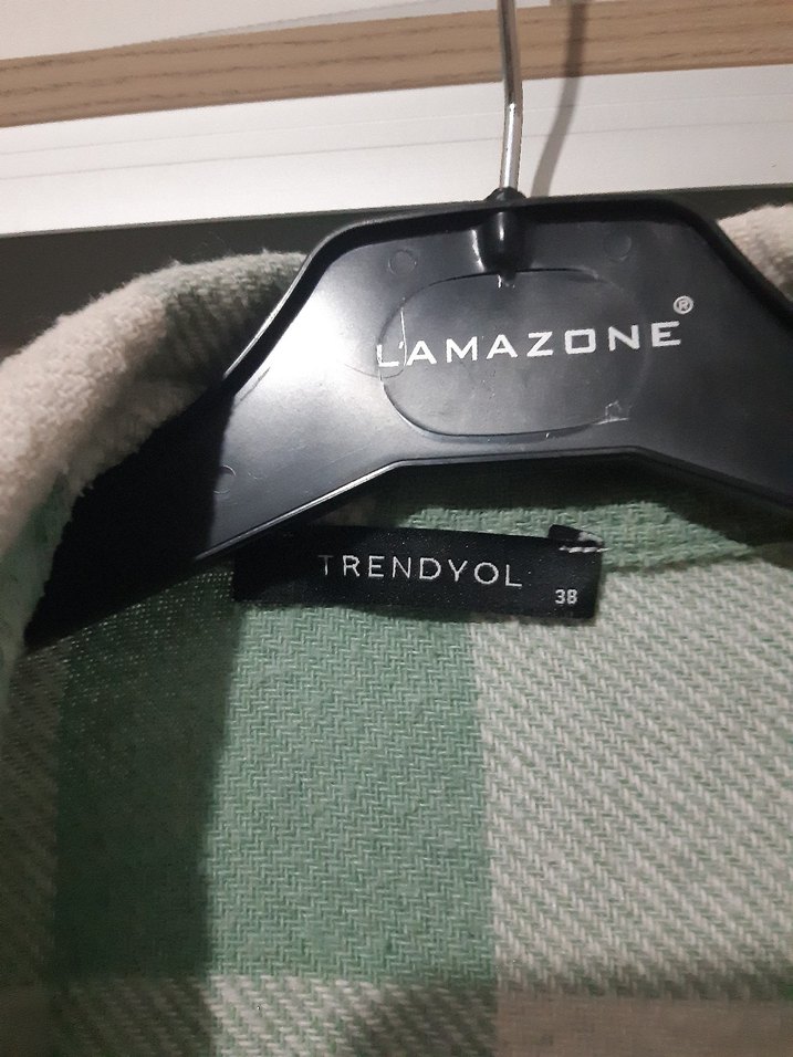 Düğmeli Yeşil Ekose Kadın Gömlek - Görsel 4