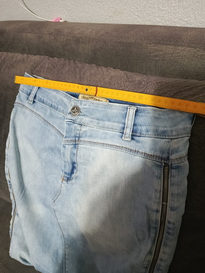 Fermuarlı Mavi Denim Midi Etek - Görsel 4