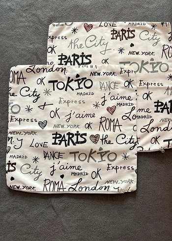 İkili Yazılı Dekoratif Yastık Kılıfı - Görsel 3