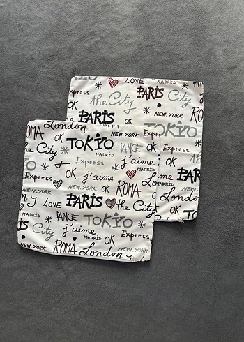 İkili Yazılı Dekoratif Yastık Kılıfı - Görsel 2