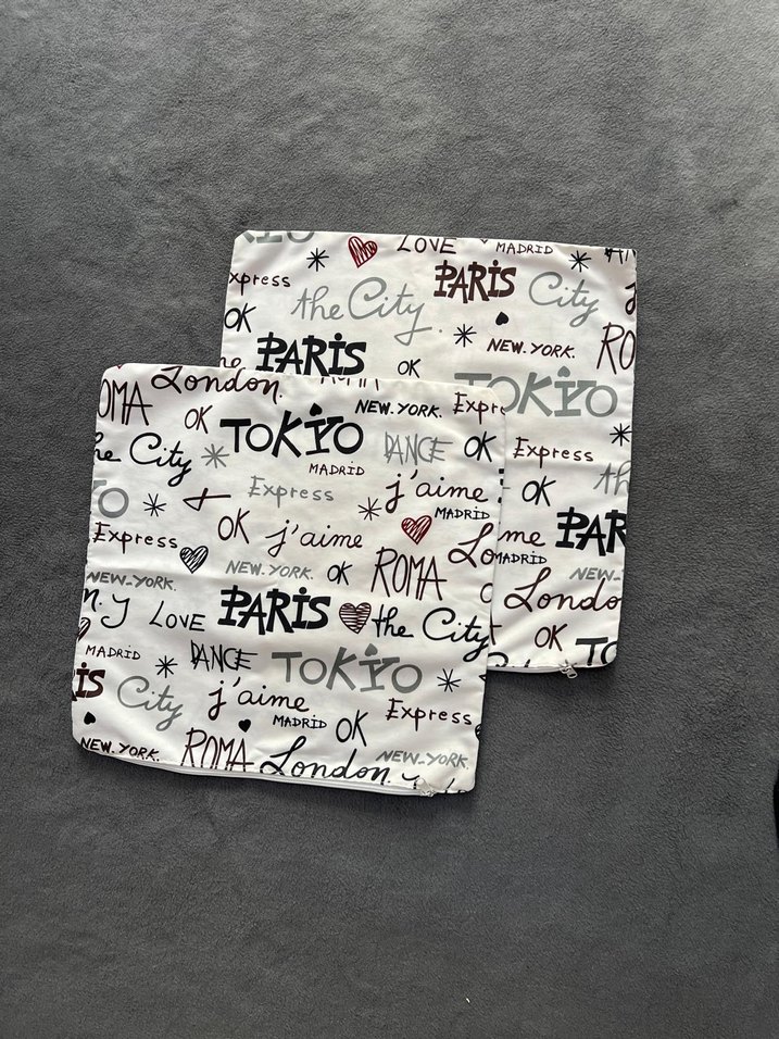 İkili Yazılı Dekoratif Yastık Kılıfı - Görsel 2