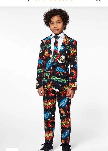 OPPO SUITS Çocuk Renkli Desenli Takım Elbise - Görsel 3