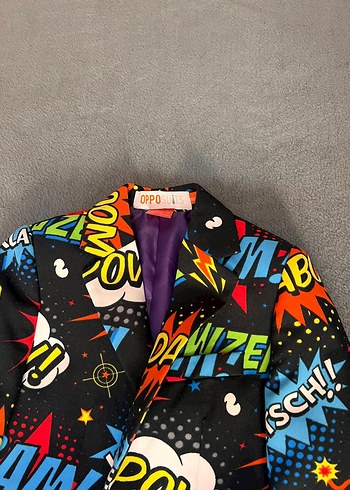 OPPO SUITS Çocuk Renkli Desenli Takım Elbise - Görsel 12