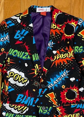 OPPO SUITS Çocuk Renkli Desenli Takım Elbise - Görsel 8