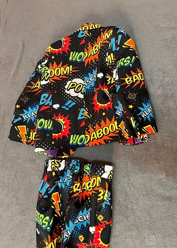 OPPO SUITS Çocuk Renkli Desenli Takım Elbise - Görsel 17