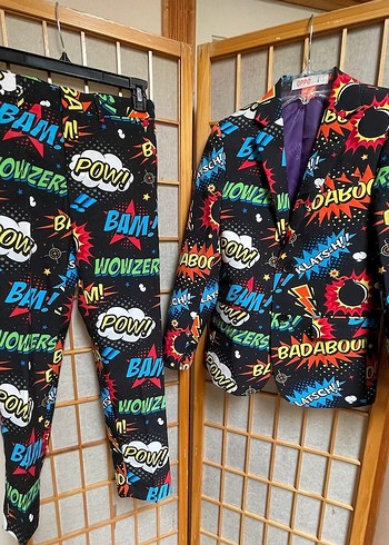 OPPO SUITS Çocuk Renkli Desenli Takım Elbise - Görsel 7