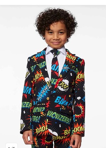 OPPO SUITS Çocuk Renkli Desenli Takım Elbise - Görsel 4