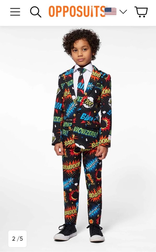 OPPO SUITS Çocuk Renkli Desenli Takım Elbise - Görsel 3