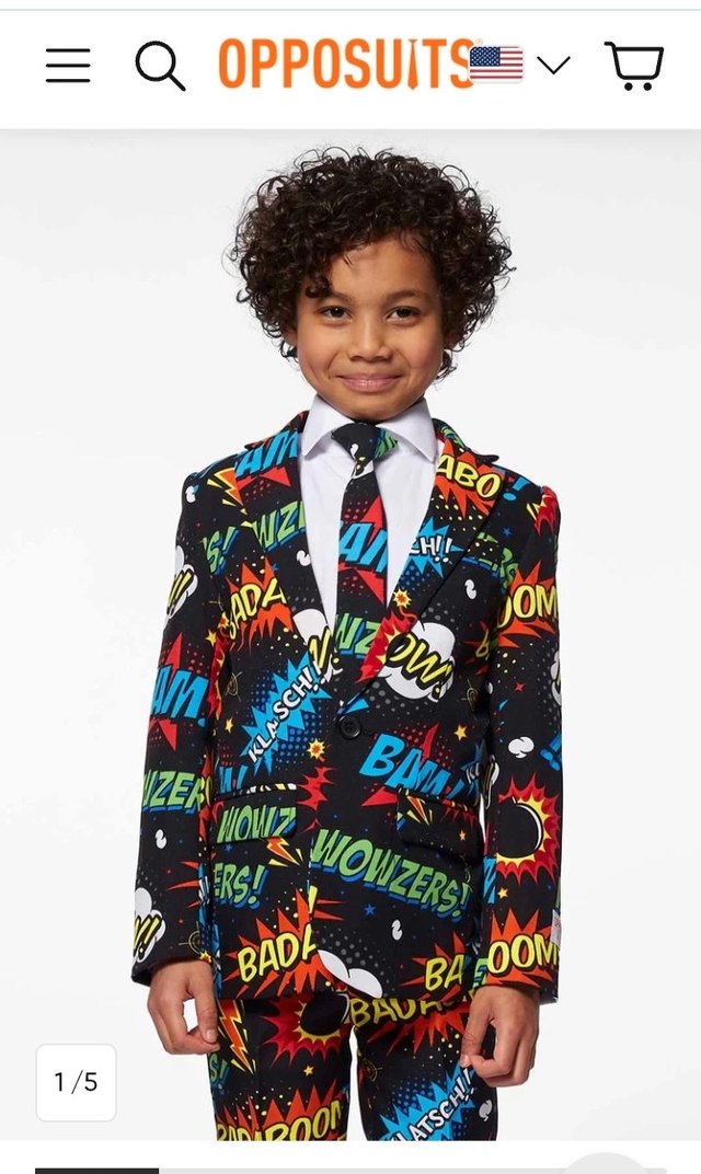 OPPO SUITS Çocuk Renkli Desenli Takım Elbise - Görsel 4