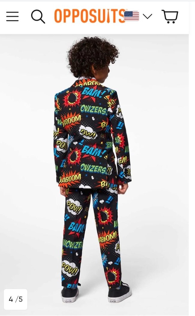 OPPO SUITS Çocuk Renkli Desenli Takım Elbise - Görsel 5