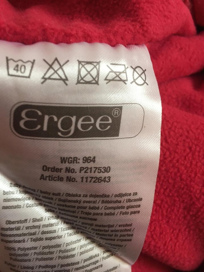 Ergee Kız Bebek Kırmızı Kürklü Kapüşonlu Tulum - Görsel 3