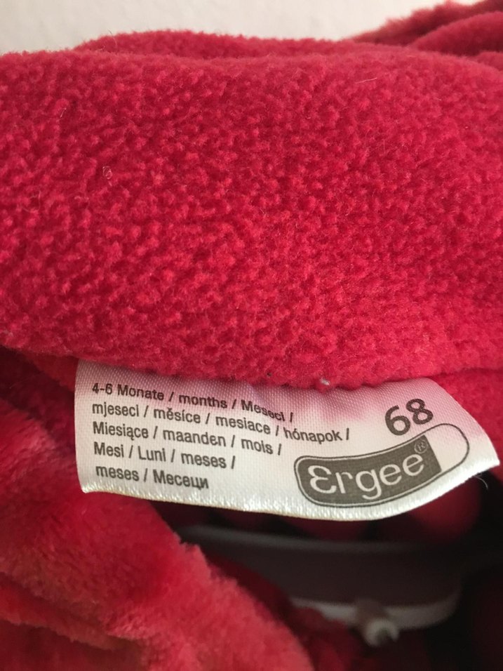 Ergee Kız Bebek Kırmızı Kürklü Kapüşonlu Tulum - Görsel 4