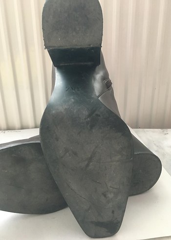 37 No. Zara Kahverengi Deri Kadın Topuklu Bot - Görsel 7