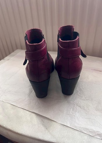 Gön Deri 39 No. Burgundy Deri Tokalı Kadın Botu - Görsel 8