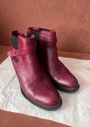 Gön Deri 39 No. Burgundy Deri Tokalı Kadın Botu - Görsel 3