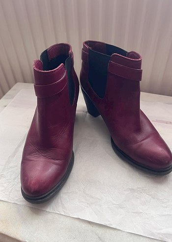 Gön Deri 39 No. Burgundy Deri Tokalı Kadın Botu - Görsel 9