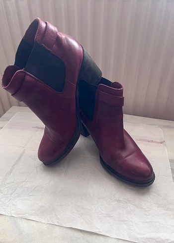 Gön Deri 39 No. Burgundy Deri Tokalı Kadın Botu - Görsel 10