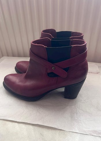 Gön Deri 39 No. Burgundy Deri Tokalı Kadın Botu - Görsel 7