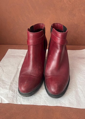 Gön Deri 39 No. Burgundy Deri Tokalı Kadın Botu - Görsel 2