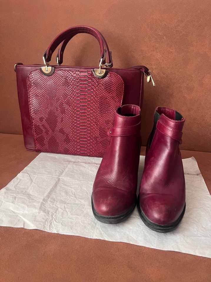 Gön Deri 39 No. Burgundy Deri Tokalı Kadın Botu - Görsel 5