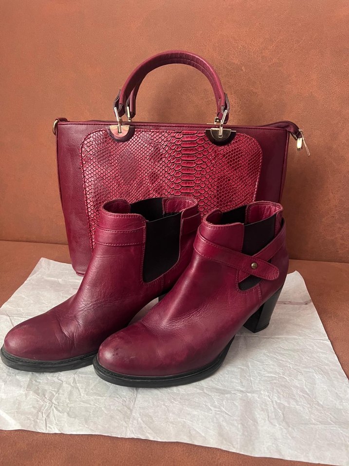 Gön Deri 39 No. Burgundy Deri Tokalı Kadın Botu - Görsel 4