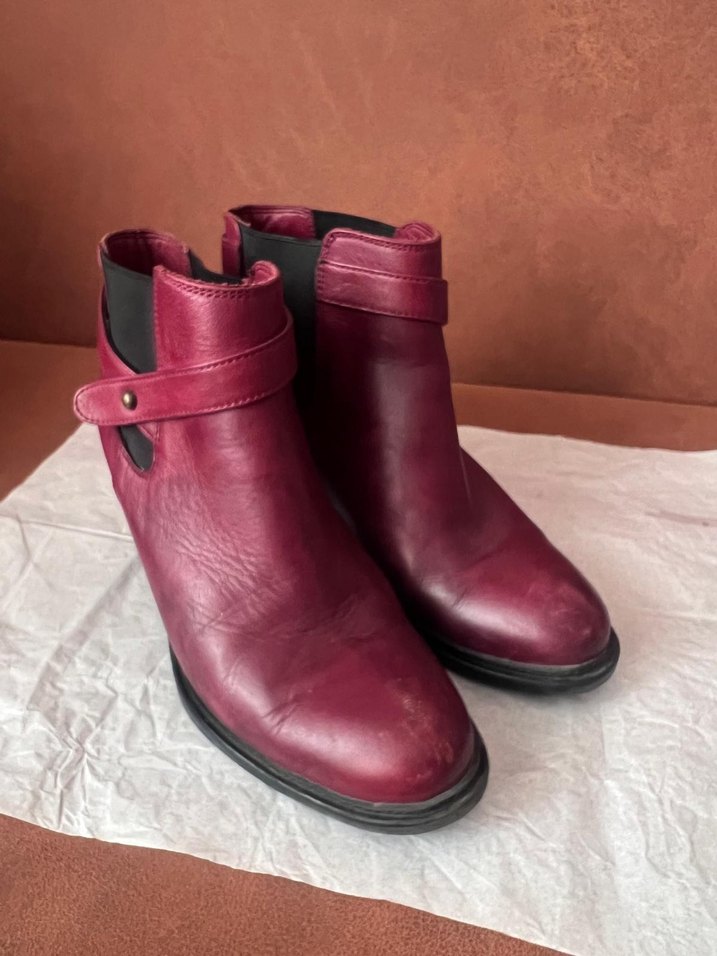 Gön Deri 39 No. Burgundy Deri Tokalı Kadın Botu - Görsel 3