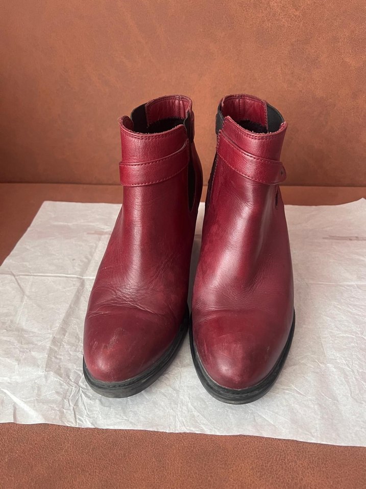 Gön Deri 39 No. Burgundy Deri Tokalı Kadın Botu - Görsel 2