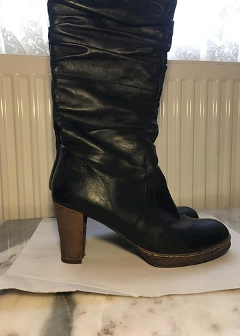 Tergan 38 No. Kahverengi Deri Kadın Bot - Görsel 2