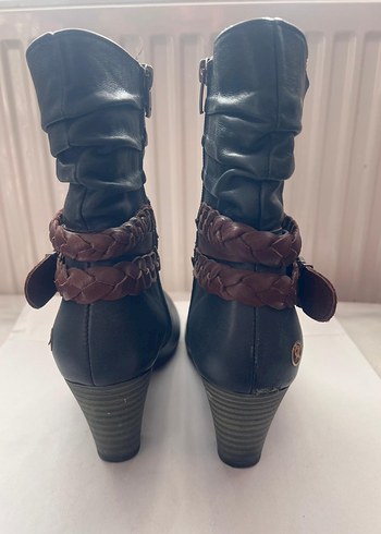 Rieker Kahverengi Deri Kadın Botlar Tokalı Topuklu - Görsel 3