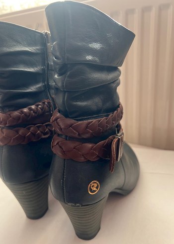 Rieker Kahverengi Deri Kadın Botlar Tokalı Topuklu - Görsel 5