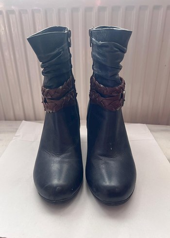 Rieker Kahverengi Deri Kadın Botlar Tokalı Topuklu - Görsel 4