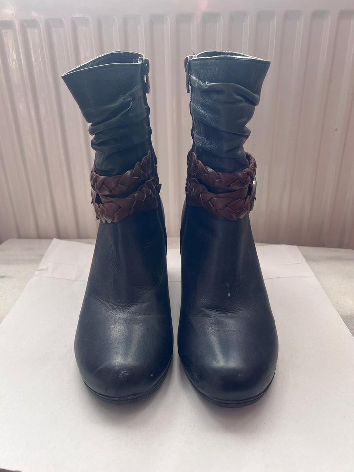 Rieker Kahverengi Deri Kadın Botlar Tokalı Topuklu - Görsel 4