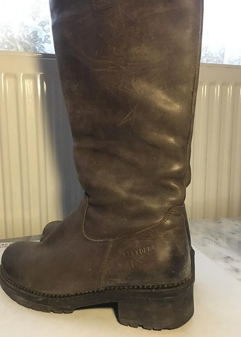 Greyder 37 No. Kahverengi Deri Biker Diz Boyu Çizme - Görsel 3