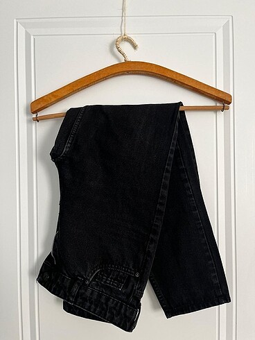 Siyah kot mom jeans