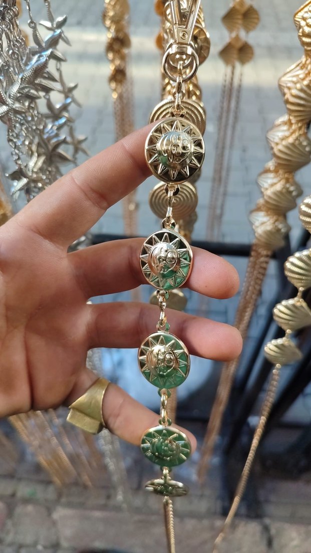 Altın Renk Zincir Detaylı Bohem BEl Zinciri - Görsel 3