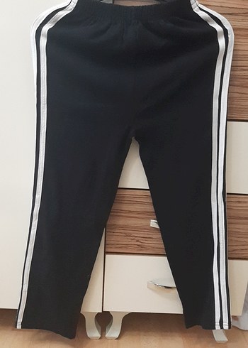 Siyah Düz Desenli çizgili Eşofman - Görsel 2