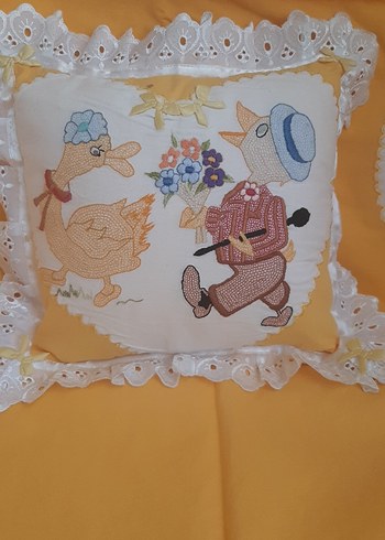 Sarı Nakışlı Çocuk Uyku Seti - Görsel 2