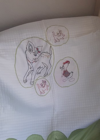 Nakışlı Pamuklu Bebek Uyku Örtüsü - Görsel 2