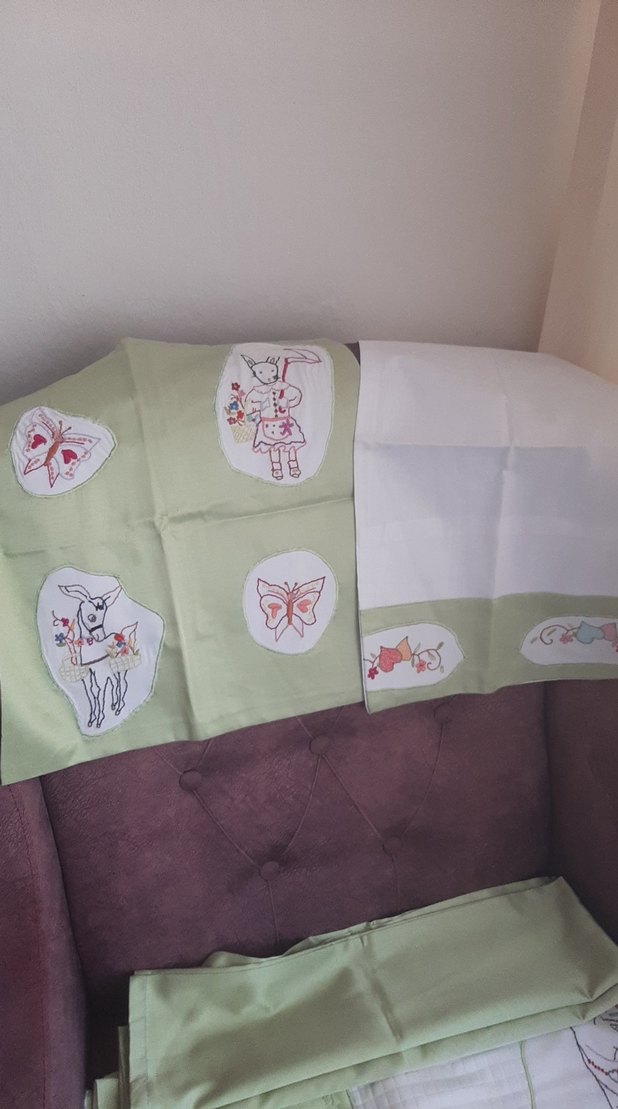 Nakışlı Pamuklu Bebek Uyku Örtüsü - Görsel 3