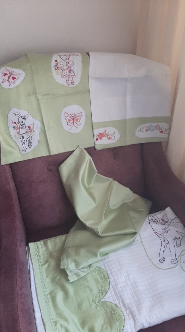 Nakışlı Pamuklu Bebek Uyku Örtüsü - Görsel 4