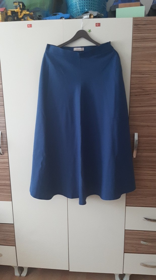 Kadın Lacivert Uzun Salaş Etek - Görsel 2