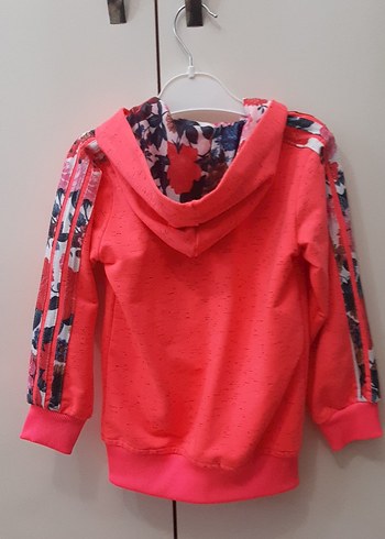 Kız Çocuk Kapüşonlu Fermuarlı Sweatshirt - Görsel 3