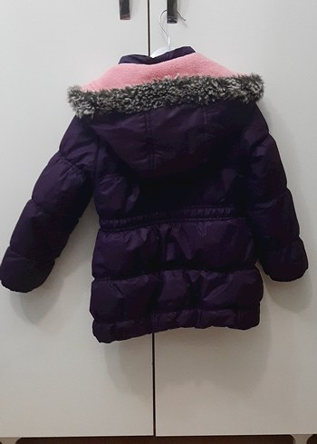 Kız Çocuk Mor Kürklü Mont - Görsel 3