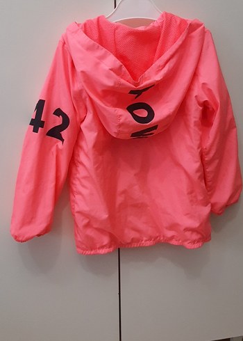 Kız Çocuk Pembe Fermuarlı Yağmurluk - Görsel 3