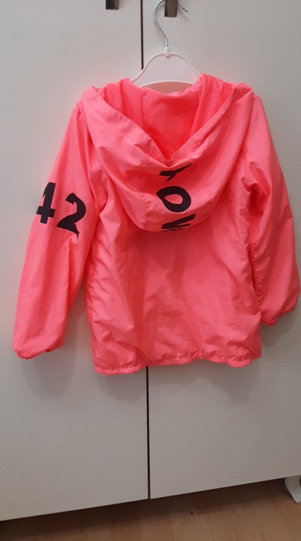 Kız Çocuk Pembe Fermuarlı Yağmurluk - Görsel 3