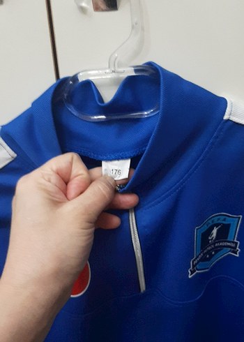 Mavi Fermuarlı Erkek Spor Sweatshirt - Görsel 2