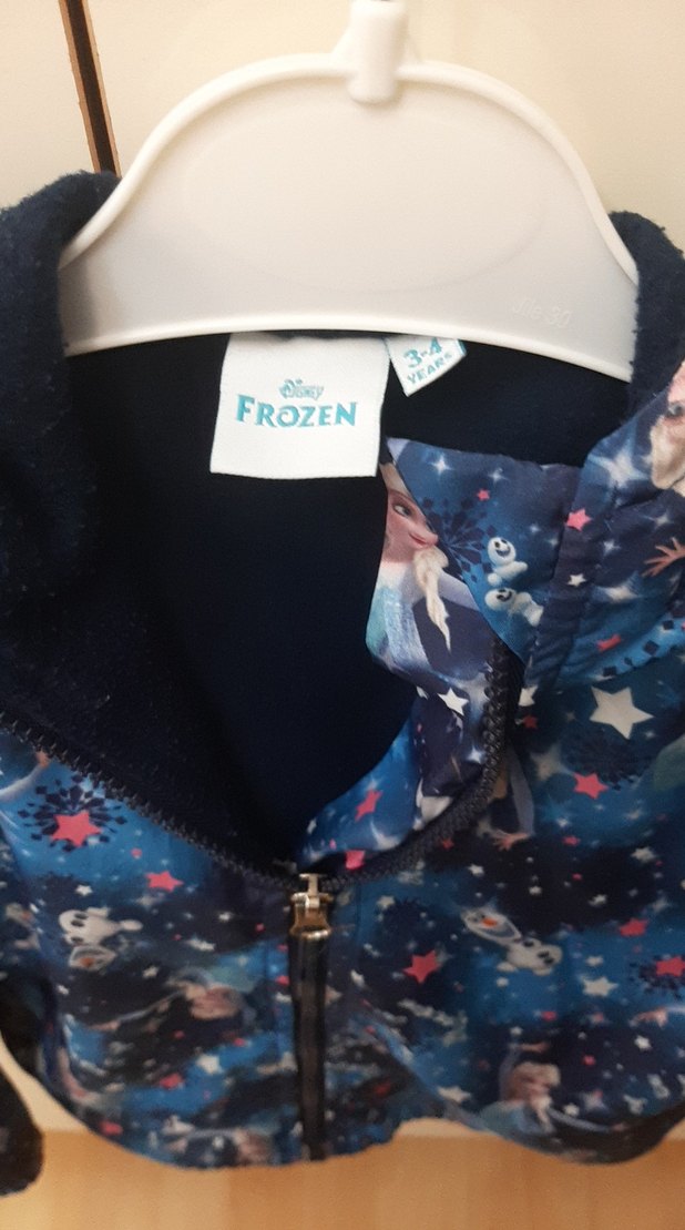 Kız Çocuk Kapüşonlu Baskılı Fermuarlı yağmurluk - Görsel 2