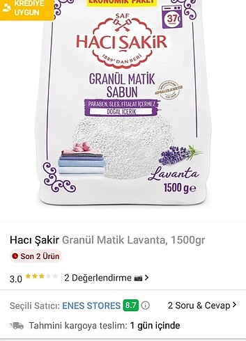 Hacışakir toz deterjan bebekler için