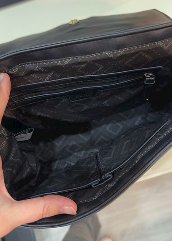 Klasik Siyah Yılan Derisi Desenli Deri Çanta - Görsel 3