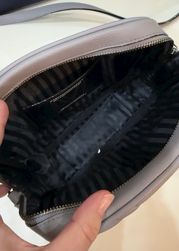 Gri Deri Kadın Çanta - Görsel 2